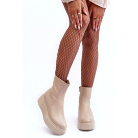 Naisten nahkaiset nilkkurit Platform Beige Lemar Jenefer 2