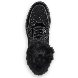 Mustat Rieker 93312-00 nahkaeristetyt nahkasaappaat alustalla 2