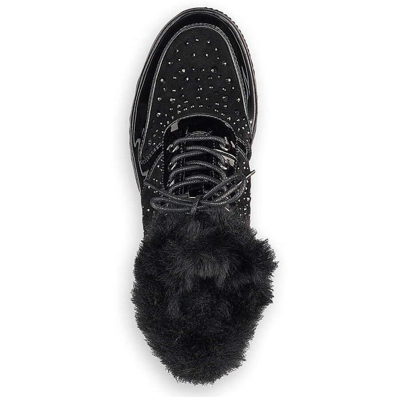 Mustat Rieker 93312-00 nahkaeristetyt nahkasaappaat alustalla 2