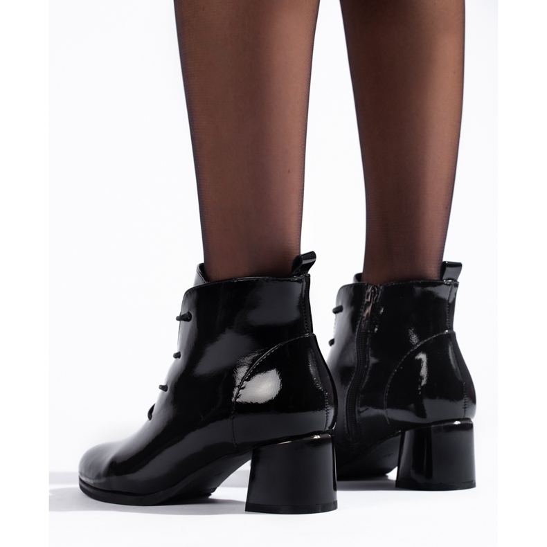 W. Potocki Potocki naisten mustat saappaat kiiltonahkaa 2