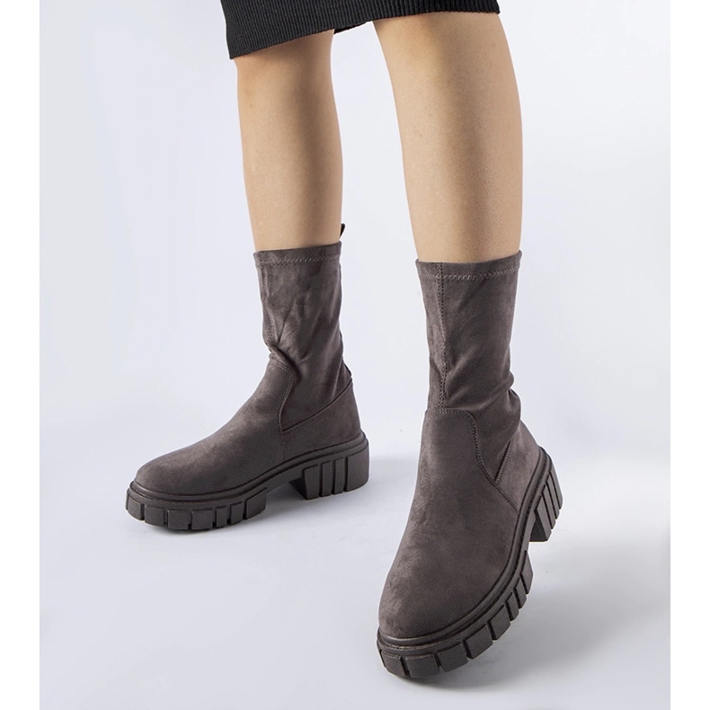 Harmaat Montefuscon eko-mokkanahkaiset nilkkurit 1