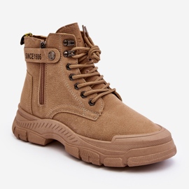 Eristetty mokkanahka naisten nilkkurit beige Jailina 1