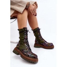 Naisten nahkatyösaappaat Maciejka 06203-09 Monivärinen musta 2