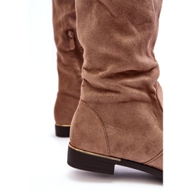 Super Me Beiget Bikka Naisten ylipolven saappaat 3