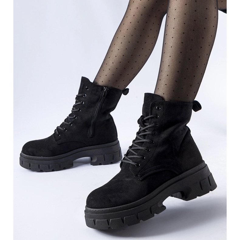 Mustat työkengät, joissa paksu Qureshi-pohja 1