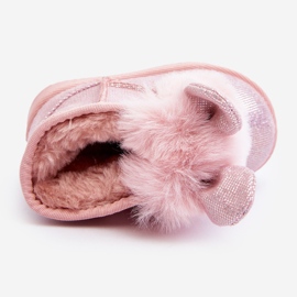 Turkiseristetyt lasten lumisaappaat, vaaleanpunaiset Betty-korvat vaaleanpunainen 1