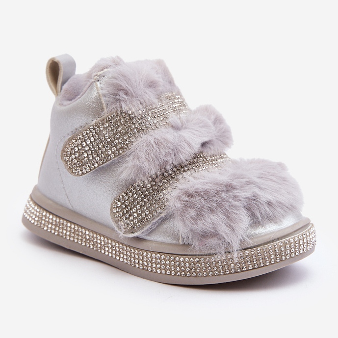 Lasten hopeiset Leela-eristetyt lumisaappaat hopea 2