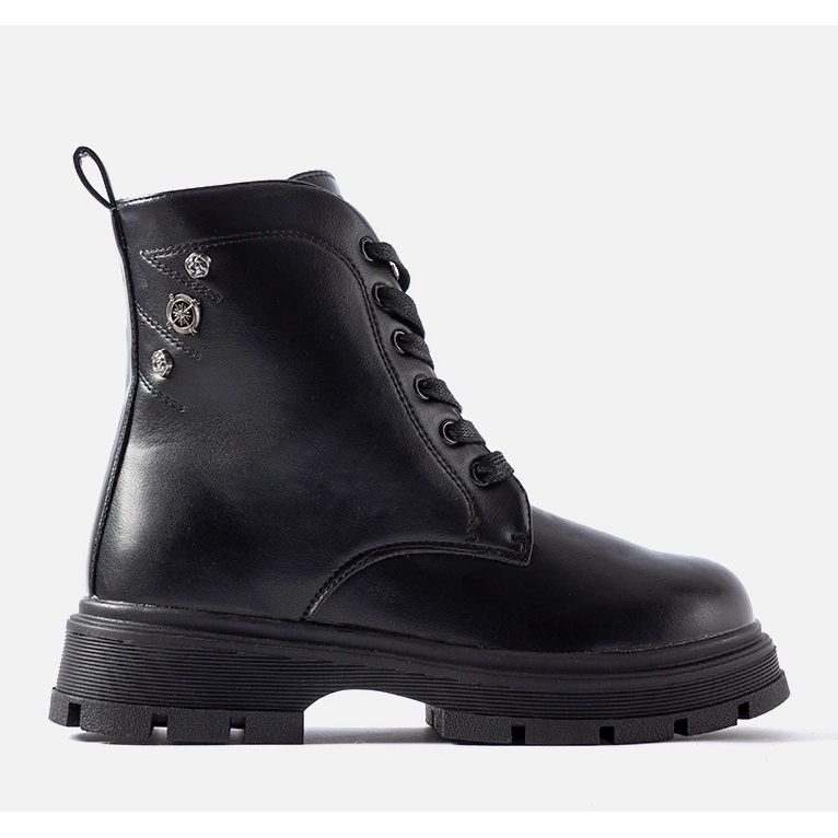 Basaran grafiittieristetyt tyttöjen saappaat musta 1