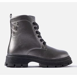 Basaran grafiittieristetyt tyttöjen saappaat harmaa 1