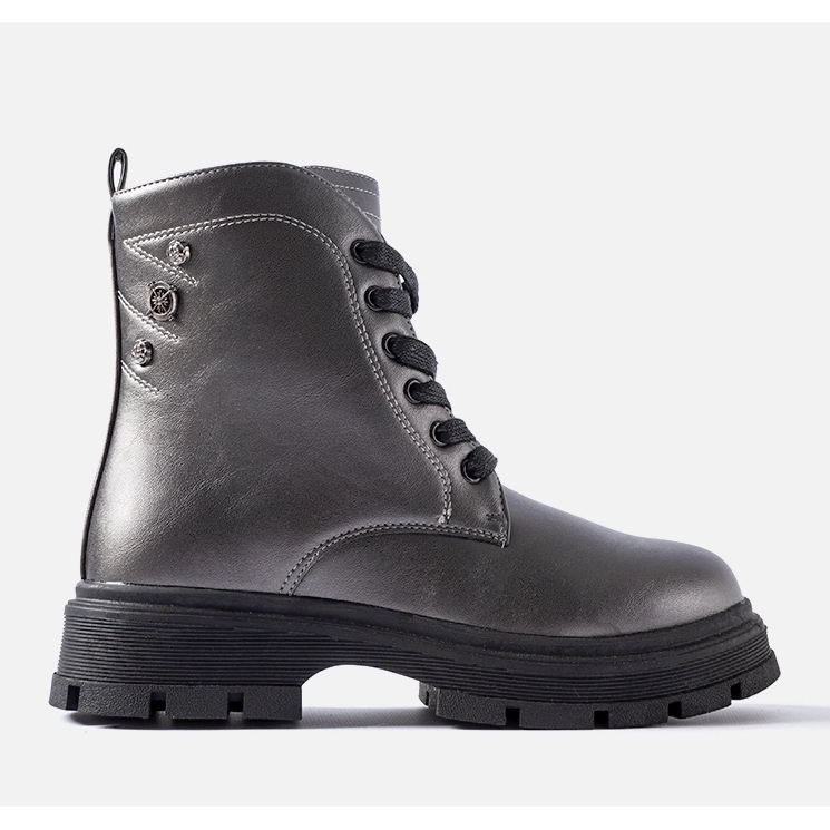 Basaran grafiittieristetyt tyttöjen saappaat harmaa 1