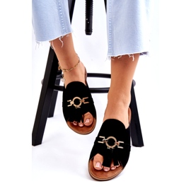 Lewski Shoes Naisten mokkanahkaiset tossut Leewski-kengät 3226 musta 3