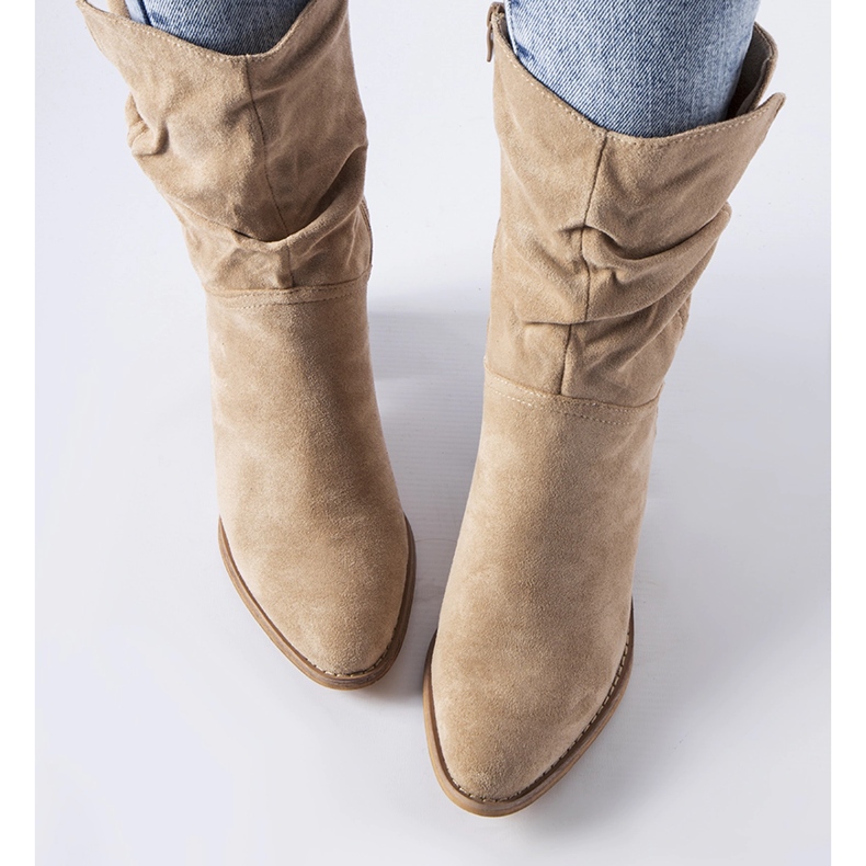 Filomenan beige-eristetyt cowboysaappaat 1