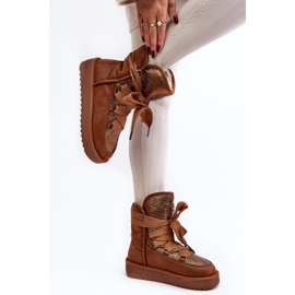 Naisten lumisaappaat nauhoitteilla D.Franklin DFSH370006 Ruskea 2