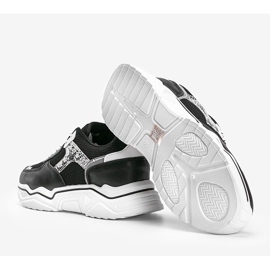 Mustat lenkkarit, joissa on paksu pohja ja jossa on käärme ihon malli Anika 1