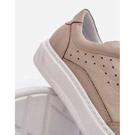 Miesten nahkaiset urheilukengät Zazoo 1544 beige 2