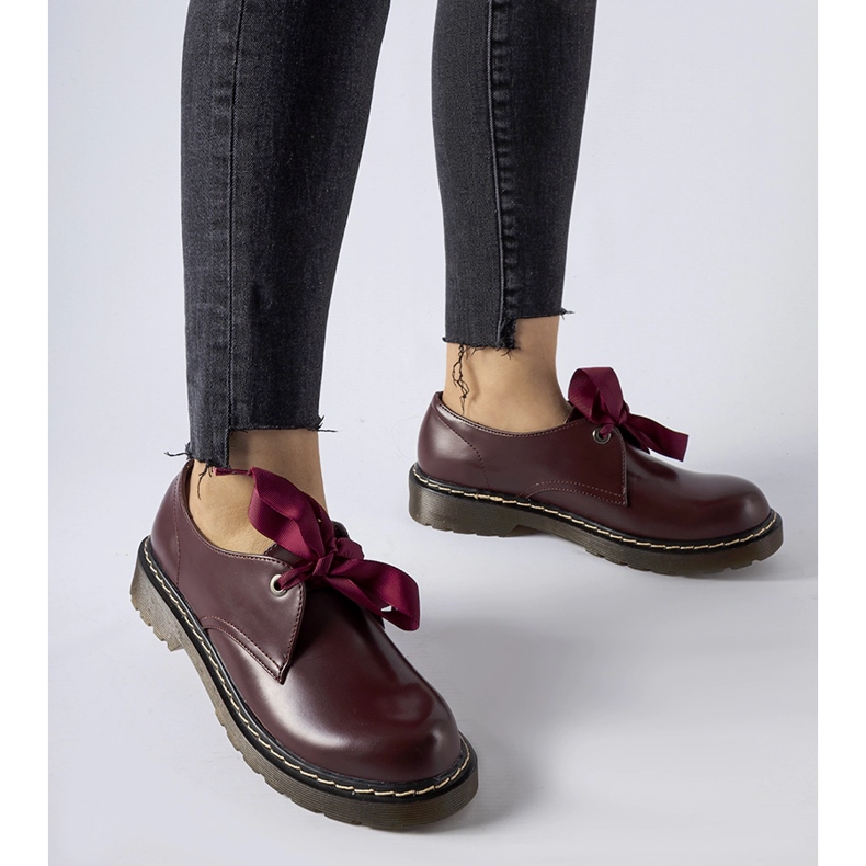 Rodriguezin kastanjanruskeat kengät koristeellisella rusetilla punainen 1