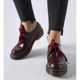 Rodriguezin kastanjanruskeat kengät koristeellisella rusetilla punainen 2