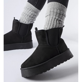 Bertinon mustat lumisaappaat, joissa kuminauhat sivuilla 1