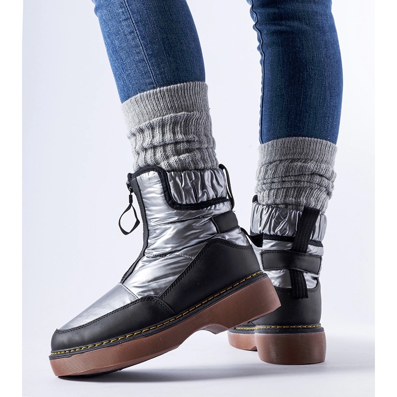 Harmaa Callisto-eristetyt lumisaappaat vetoketjulla 1