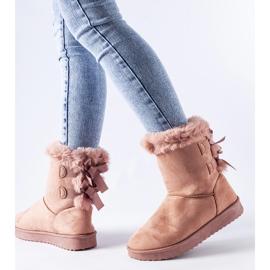 Borberan vaaleanpunaiset eristetyt lumisaappaat rusetilla vaaleanpunainen 1