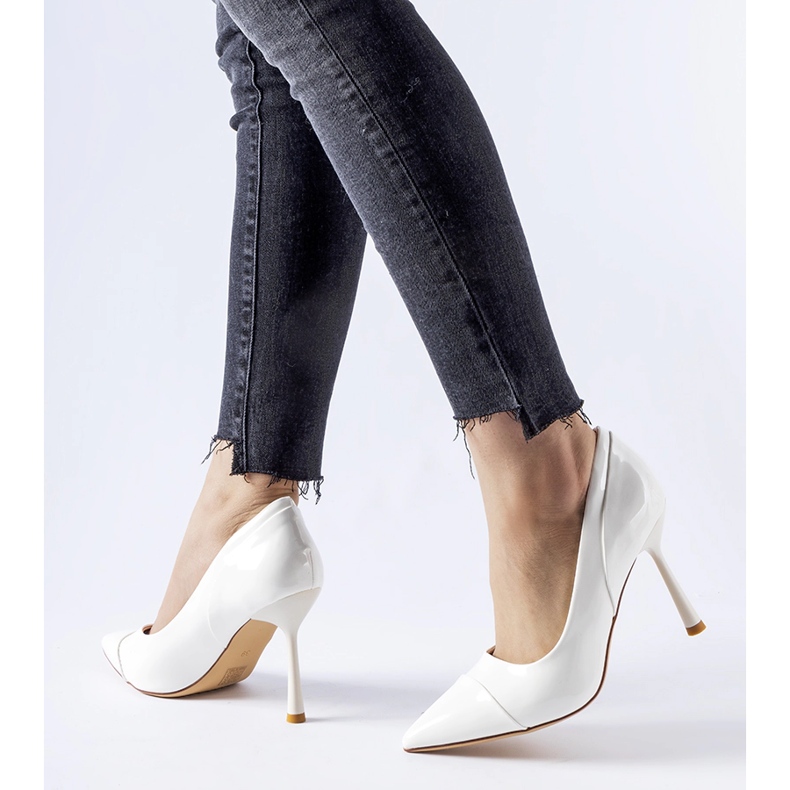 Valkoiset, patentoidut Inferiore-korkeat korkokengät valkoinen 1