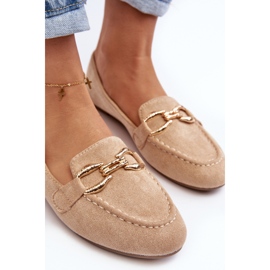 Naisten beige-väriset Ghana-loaferit koristeella 2