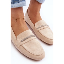 Naisten beigenväriset Ladite-mokkanahkahousut 1