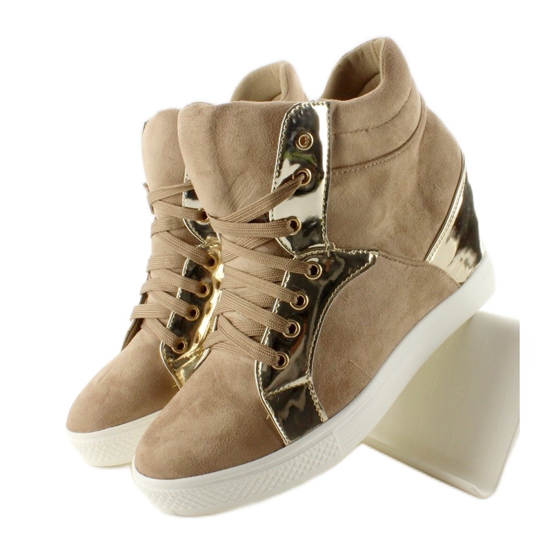 AT-0593-L Khaki-mokkanahkaiset tennarit ruskea keltainen 2