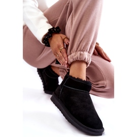 Naisten mokkanahka matala eristetty lumilaa saappaat musta 6