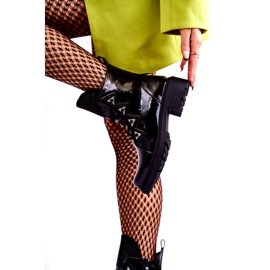 S.Barski Naisten lakatut eristetyt saappaat mustilla strassilla musta 2