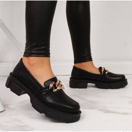 Nahkakengät ketjulla Filippo W PAW252, musta 2