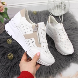 Rieker W N6304-80 valkoiset nahkakengät valkoinen 1