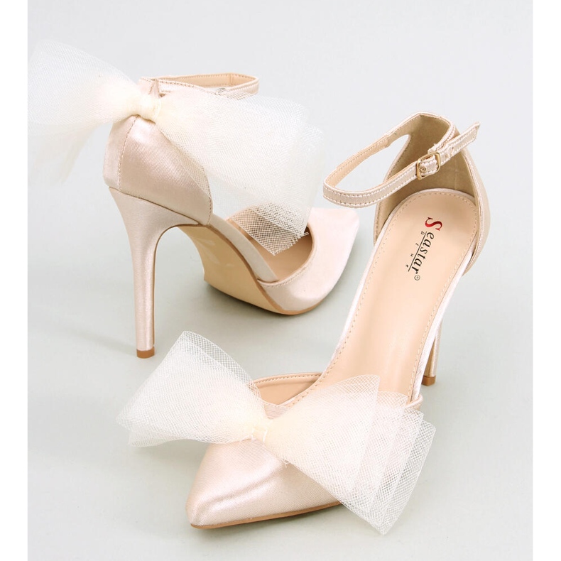 Sheena Beige Tylli Bow Stiletos 1