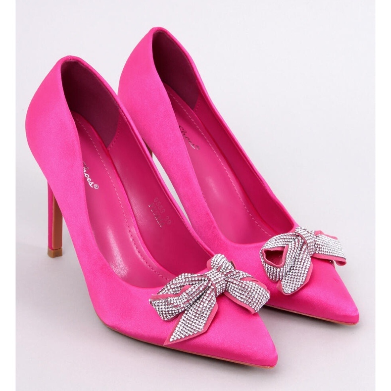 Satiinineulat ja rusetti Trini Fuchsia vaaleanpunainen 1