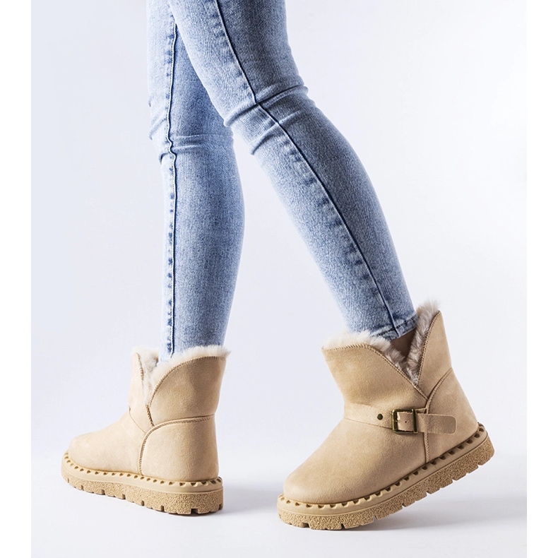 Monalin beige-eristetyt lumisaappaat, joissa on leikkaus 1