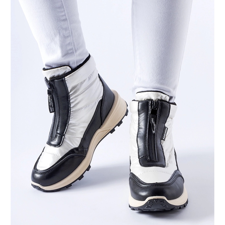 Valkoiset eristetyt lumisaappaat Ritter-vetoketjulla valkoinen 2