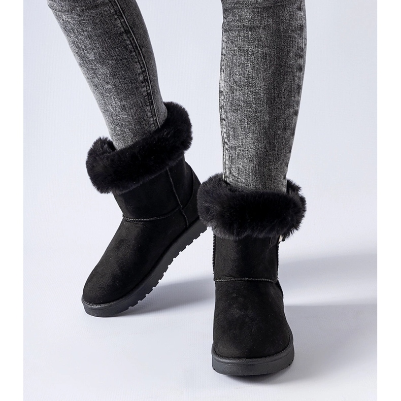 Mustat Borgorato-lumisaappaat vuorattu turkilla 1