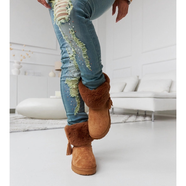 Ruskeat Geradino-lumisaappaat vuorattu turkilla 1