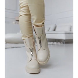 Oakdalen beige-eristetyt saappaat vetoketjulla 1