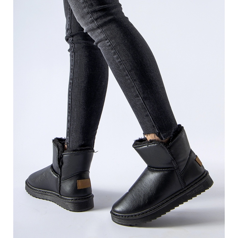 Mustat eristetty Kaufman eko-nahkasaappaat 1