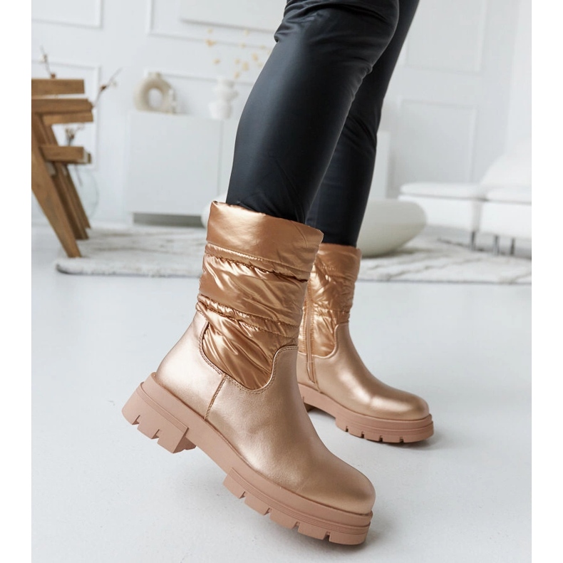 Metalliset eristetyt nilkkurit Malvaro-tikkauksella beige 2