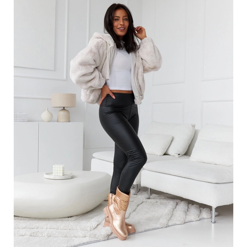 Metalliset eristetyt nilkkurit Malvaro-tikkauksella beige 1