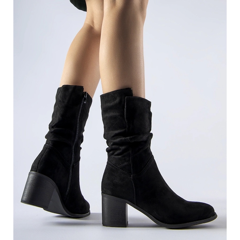 Filomena mustat eristetty korkeakorkoiset cowboysaappaat 1