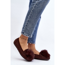 Naisten mokkasiinit, joissa on turkisruskeat novat 2