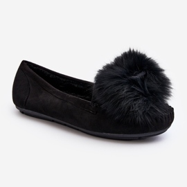 Naisten mokkasiinit, joissa on turkista mustat novat 1