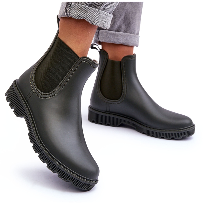 Naisten liukastuominen matta galoshes vihreä 4