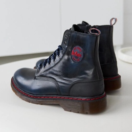 Tummansiniset luonnollisen nahkakengät Lee Cooper LCJP-20-01-014 sininen 1