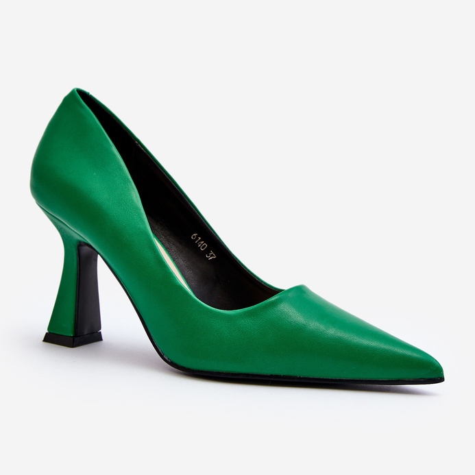 Delimenan klassiset vihreät teräväkärkiset korkokengät 1