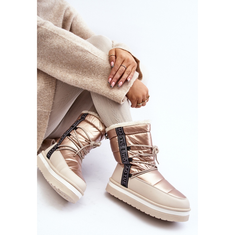 Naisten lumisaappaat, joissa nyöritys beige Lilara 2