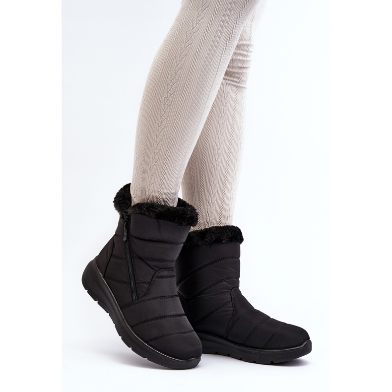 Musta Zeuna Naisten vetoketjulliset lumisaappaat, joissa turkis 2